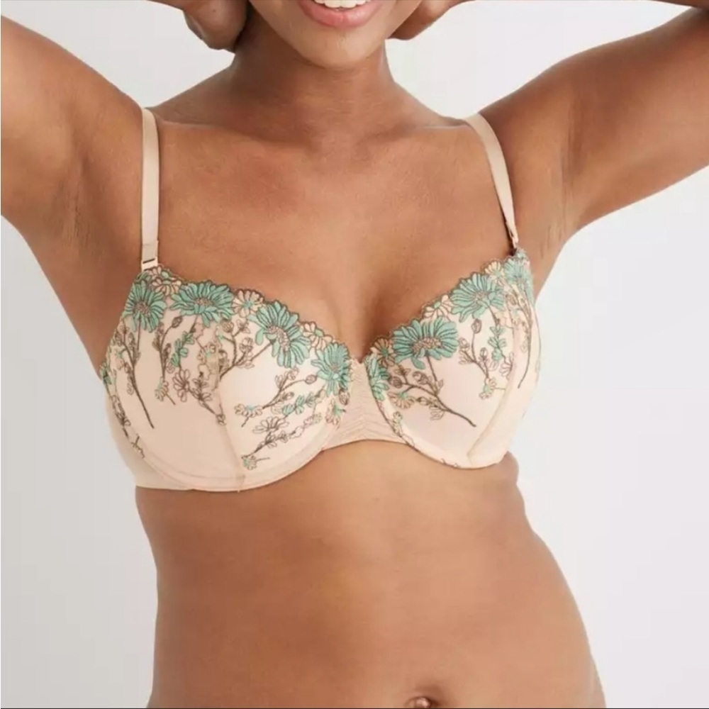 Aerie Floral Embroidered Balconette Bra